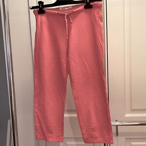 The Wave Sports Cropped Pink Sweatpants with Working Drawstring Size small.
